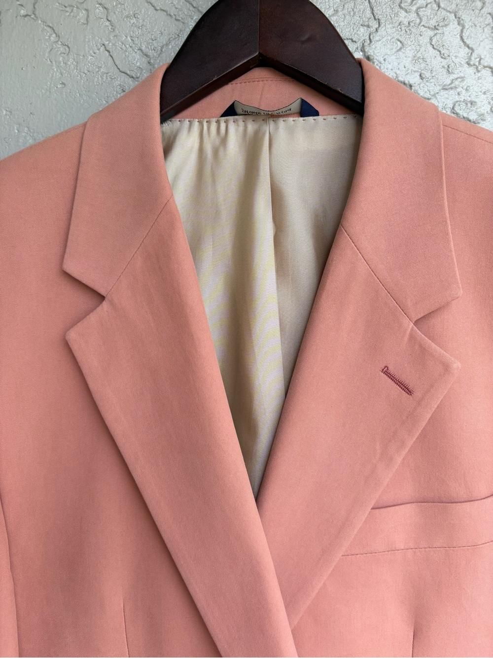 Alan Flusser Pink Silk Blend Sport Coat Blazer 42R Salmon Coastal - Picture 5 of 16